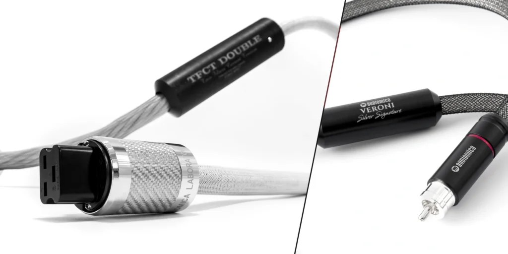 Audio cable connectors and braided outer sleeves.